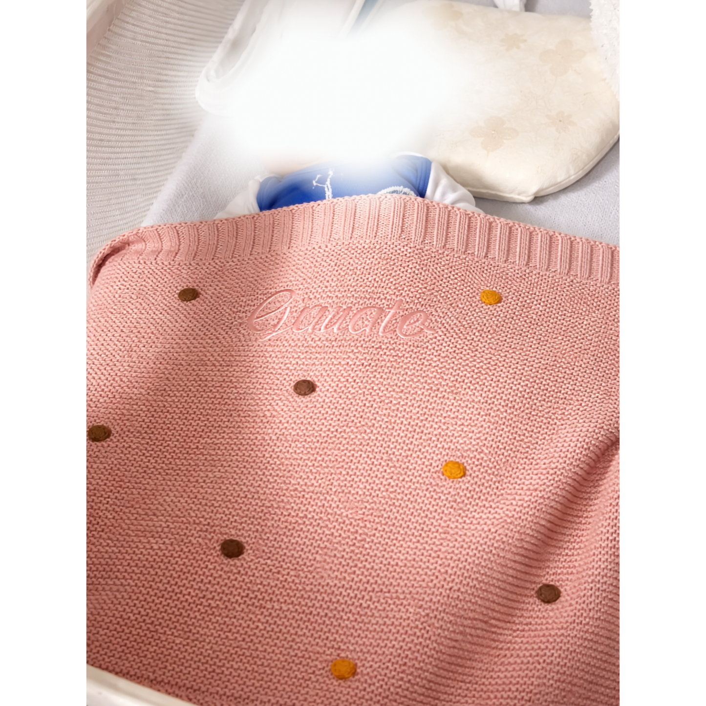 Personalized Crochet Baby Blanket with Color Dots