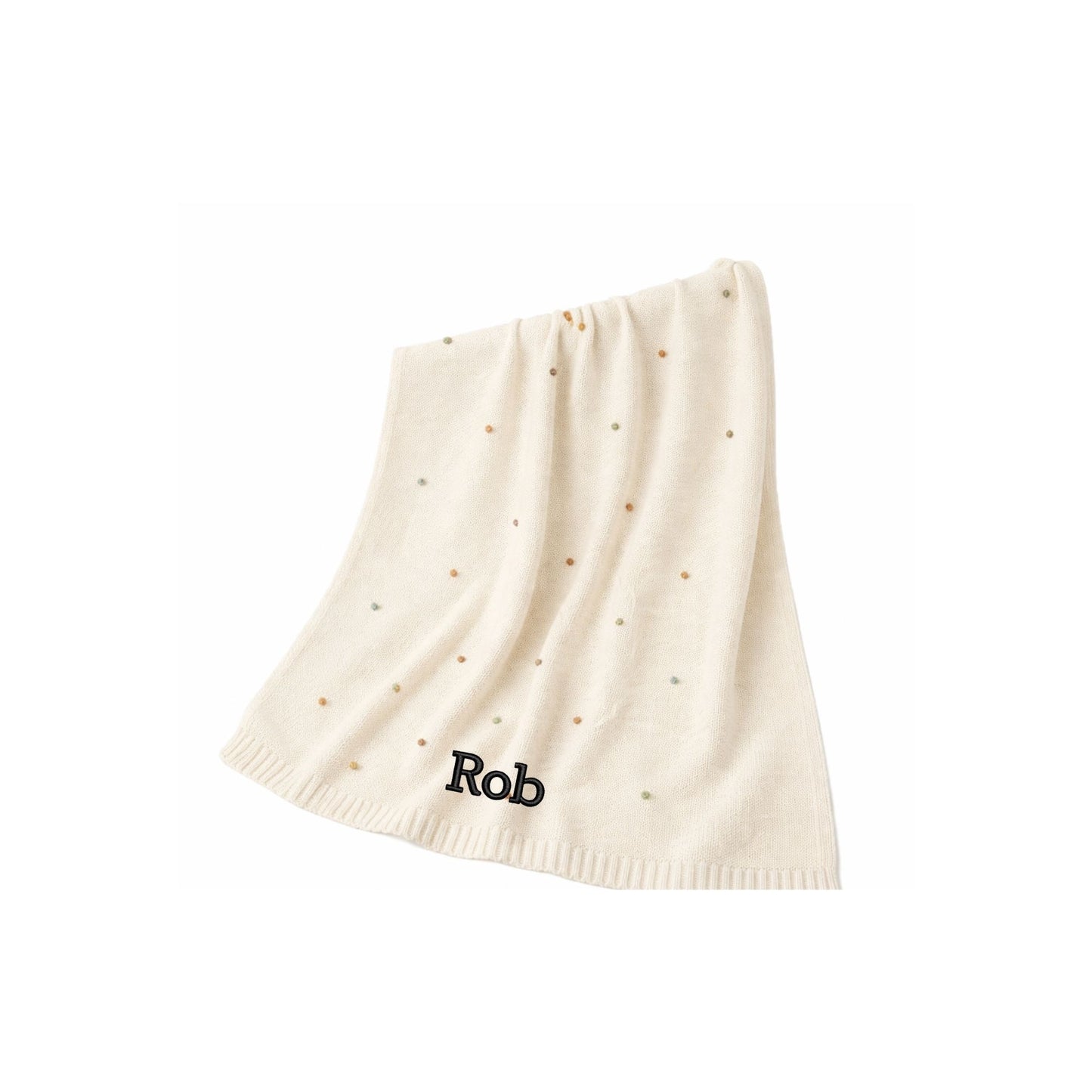 Personalized Crochet Baby Blanket with Color Dots