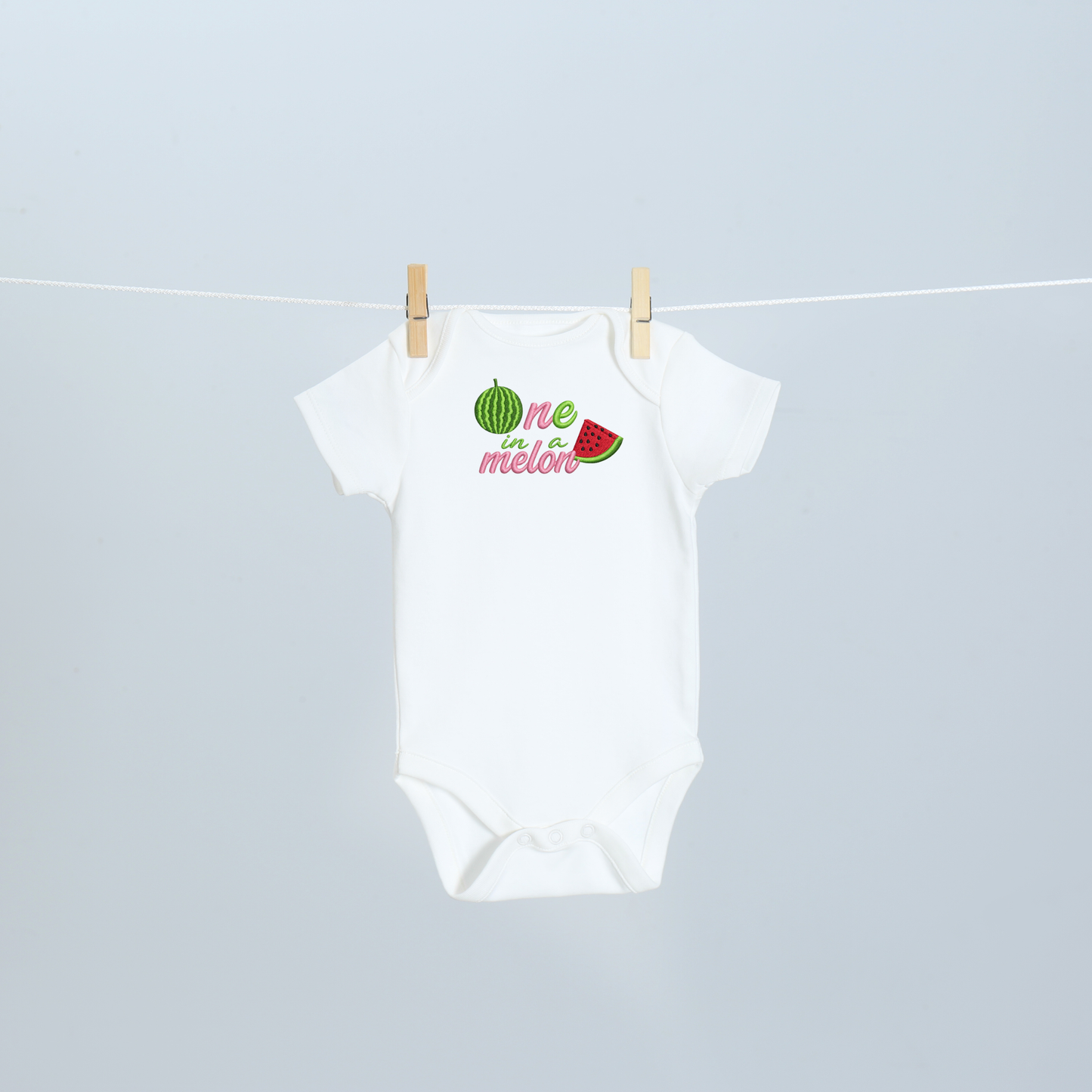 One in a Melon Embroidered First Birthday Onesie