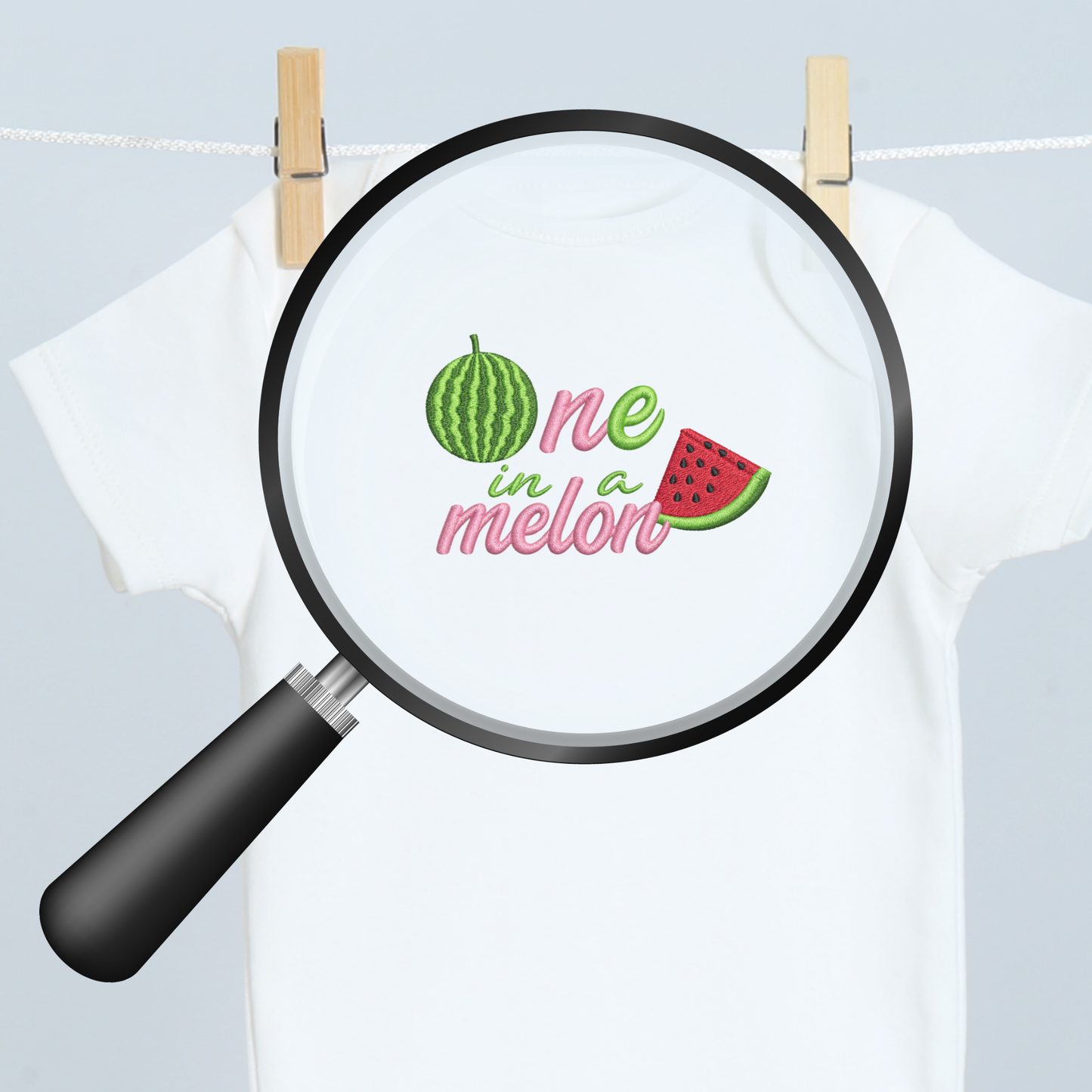 One in a Melon Embroidered First Birthday Onesie