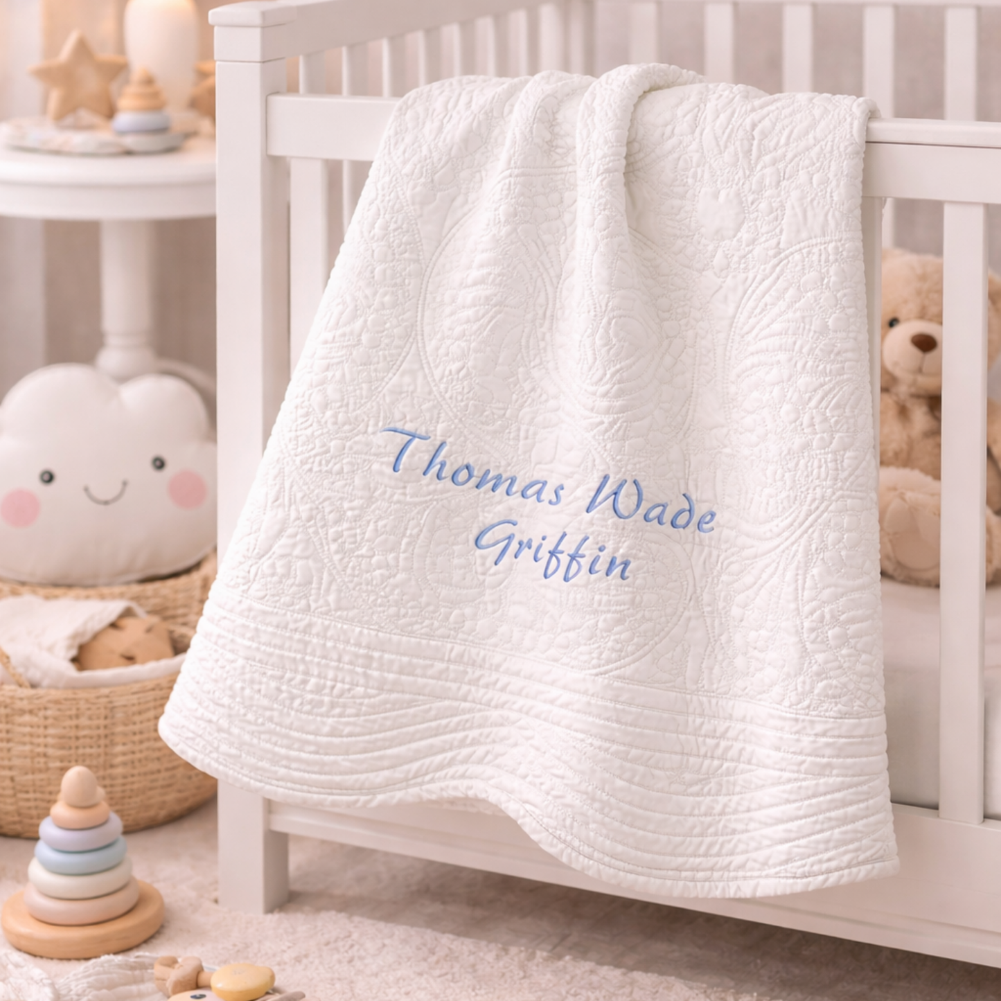 Personalized Baby Quilt Blanket with Name – 36x45