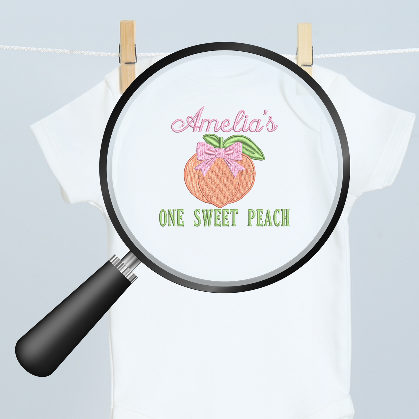 Personalized One Sweet Peach Birthday Onesie | Custom Peach First Birthday Outfit | Baby Girl 1st Birthday Bodysuit