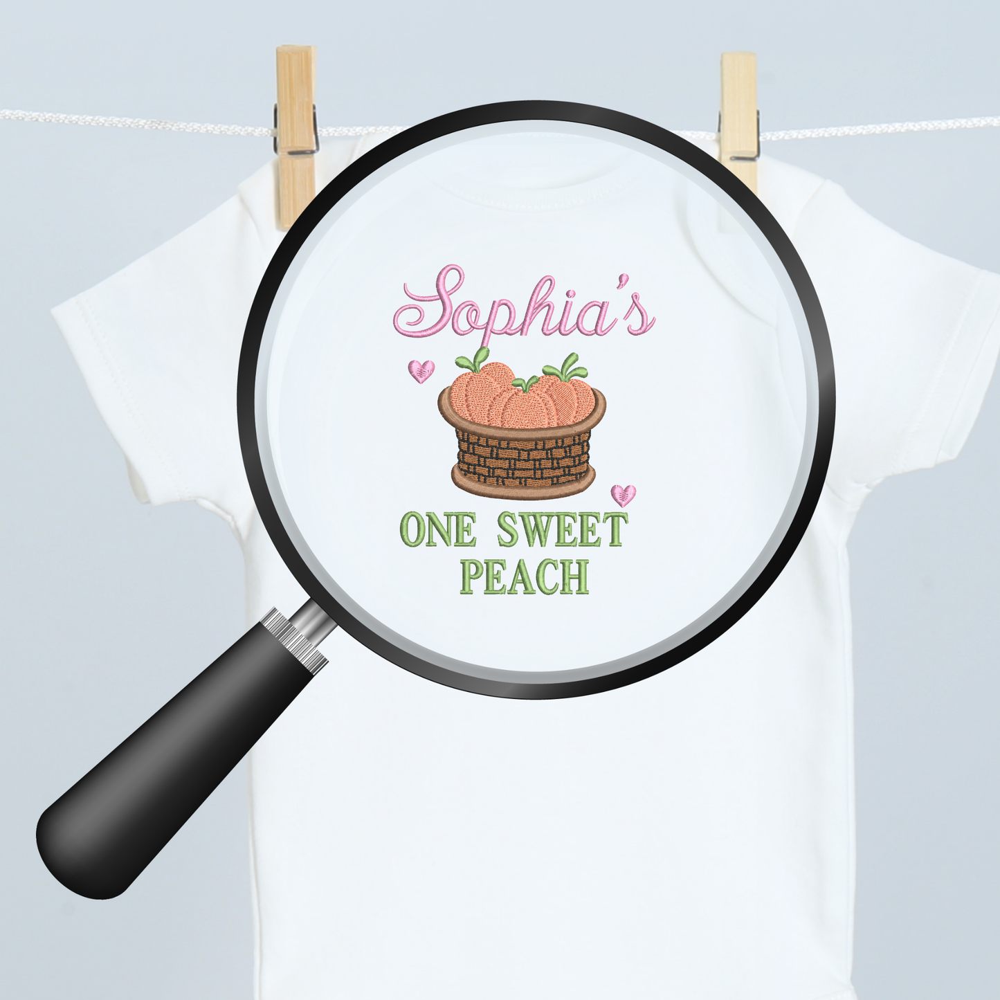 Personalized One Sweet Peach Birthday Onesie | Custom Peach First Birthday Outfit | Baby Girl 1st Birthday Bodysuit