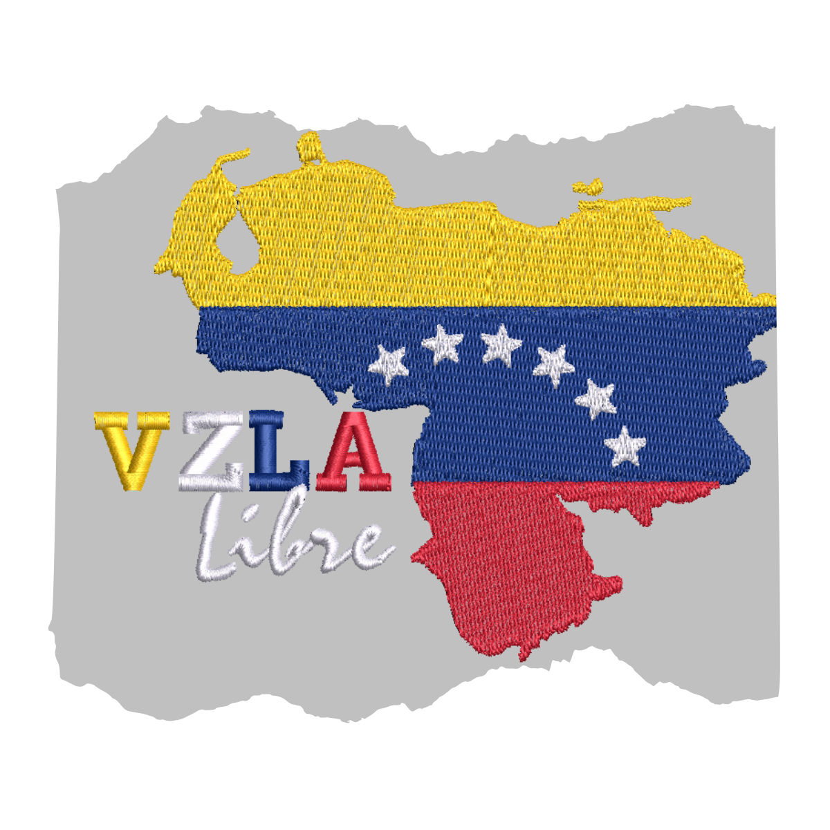 Short Sleeve T-Shirt Embroidery Venezuelan Map "VZLA Libre"