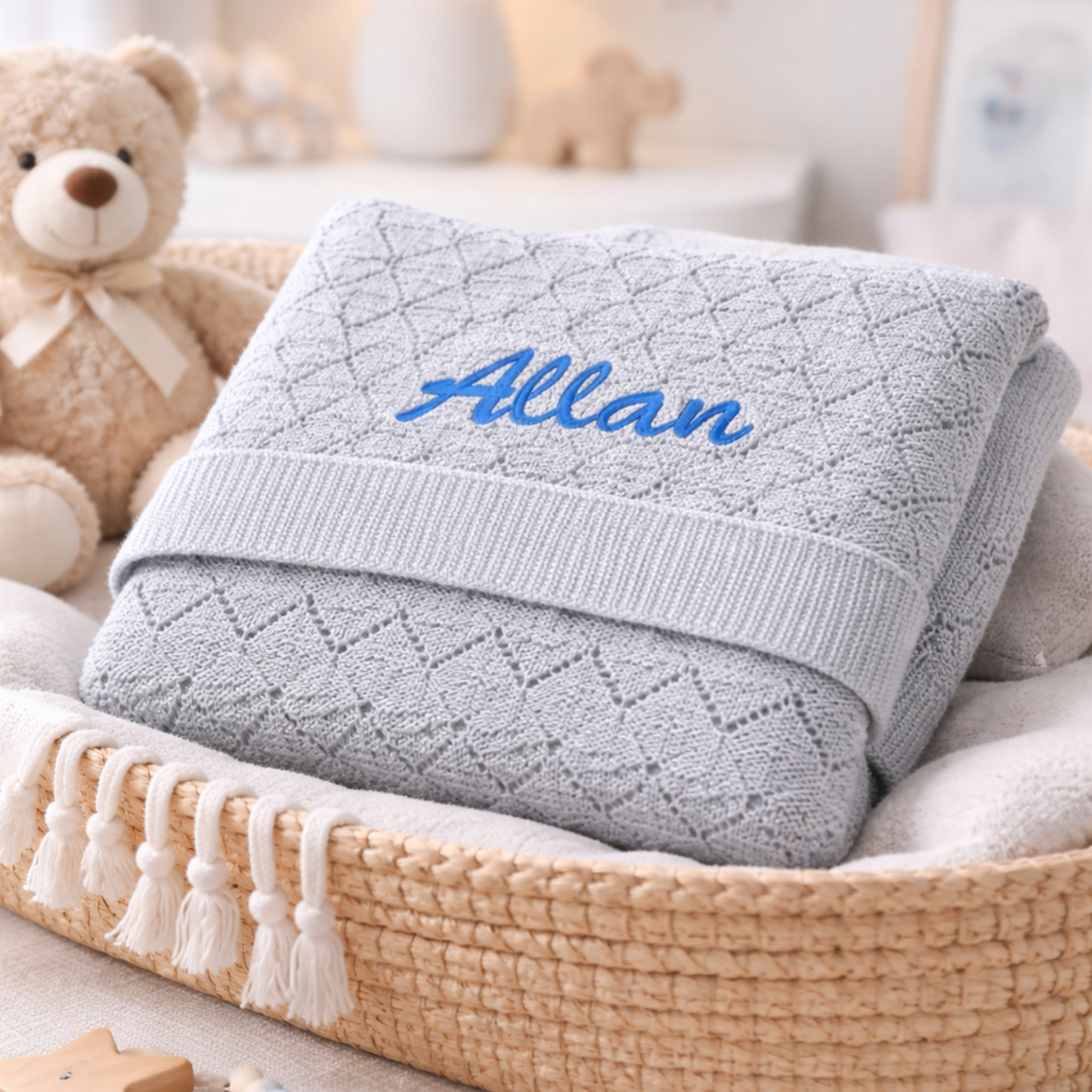 Newborn Name Gift Set – Custom Baby Outfit + Blanket