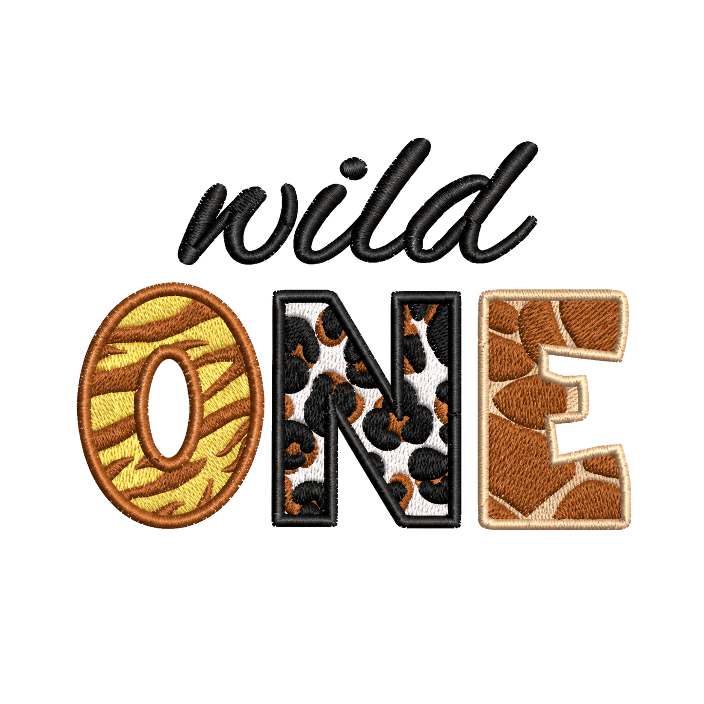 Wild One Embroidered First Birthday Bodysuit