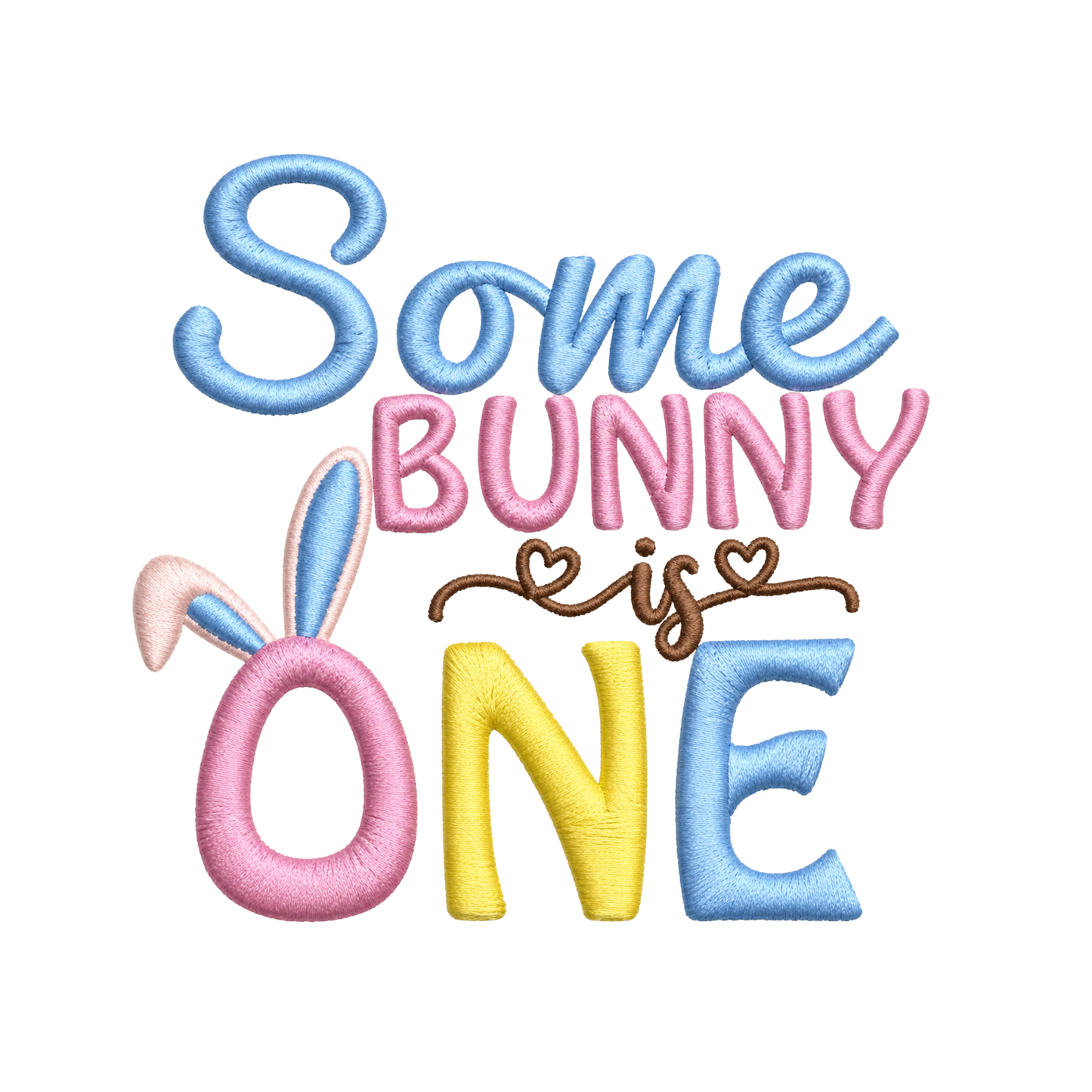 Some Bunny Is One Embroidered First Birthday Bodysuit
