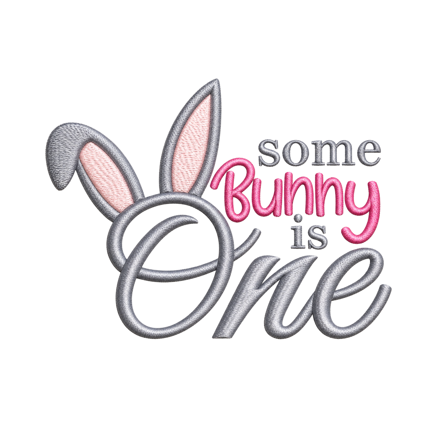 Some Bunny Is One Embroidered First Birthday Bodysuit