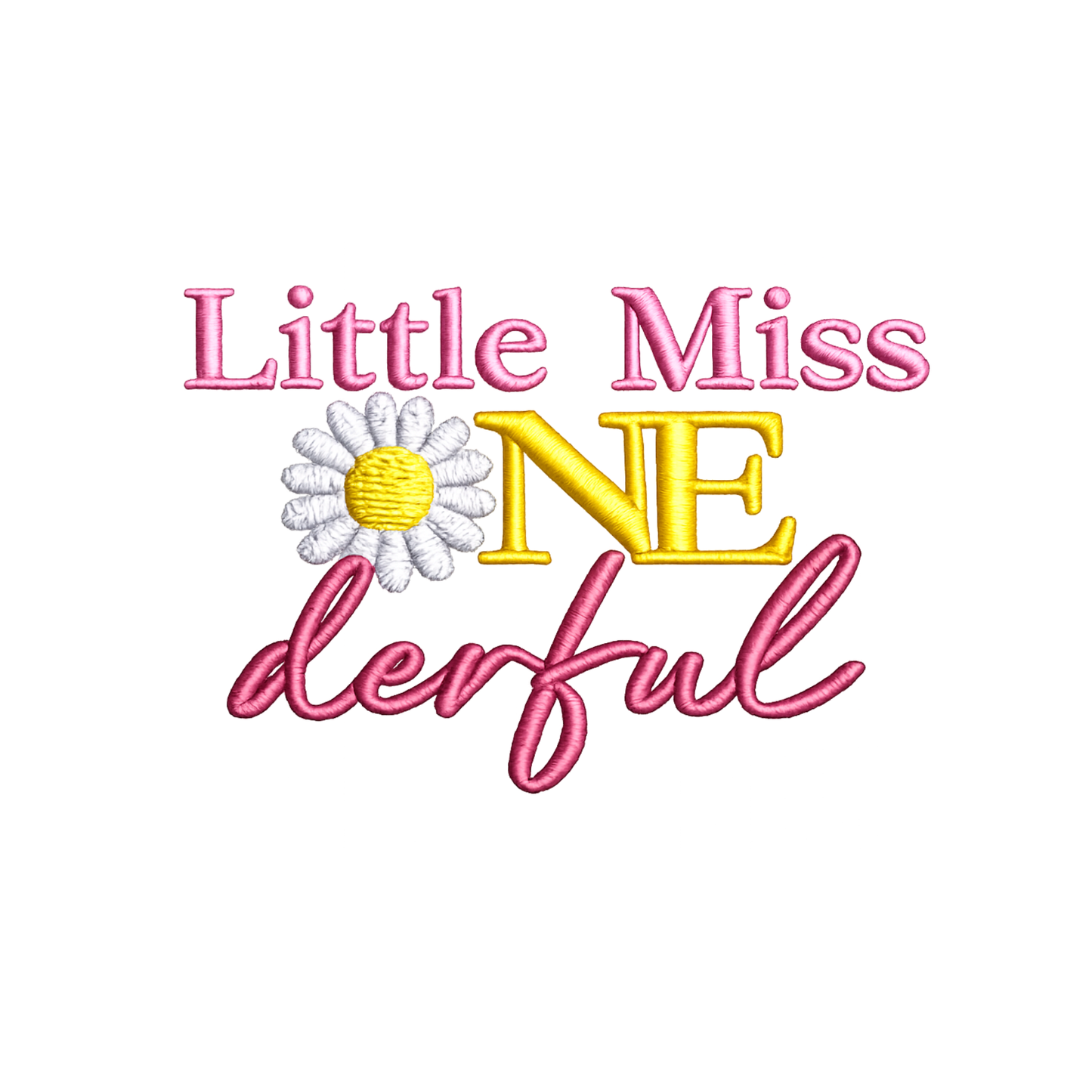 Little Miss ONEderful Daisy Embroidered First Birthday Onesie