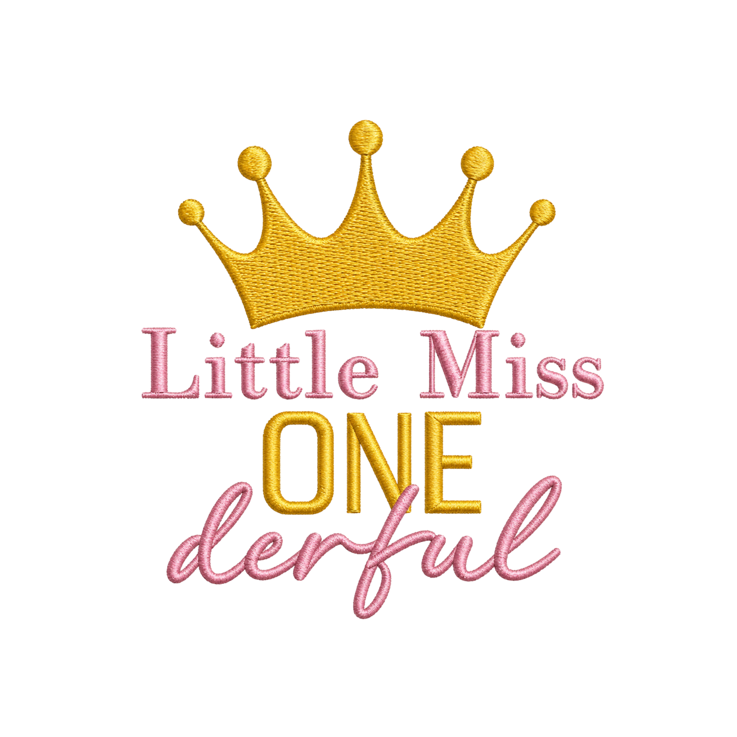 Little Miss ONEderful Embroidered First Birthday Onesie