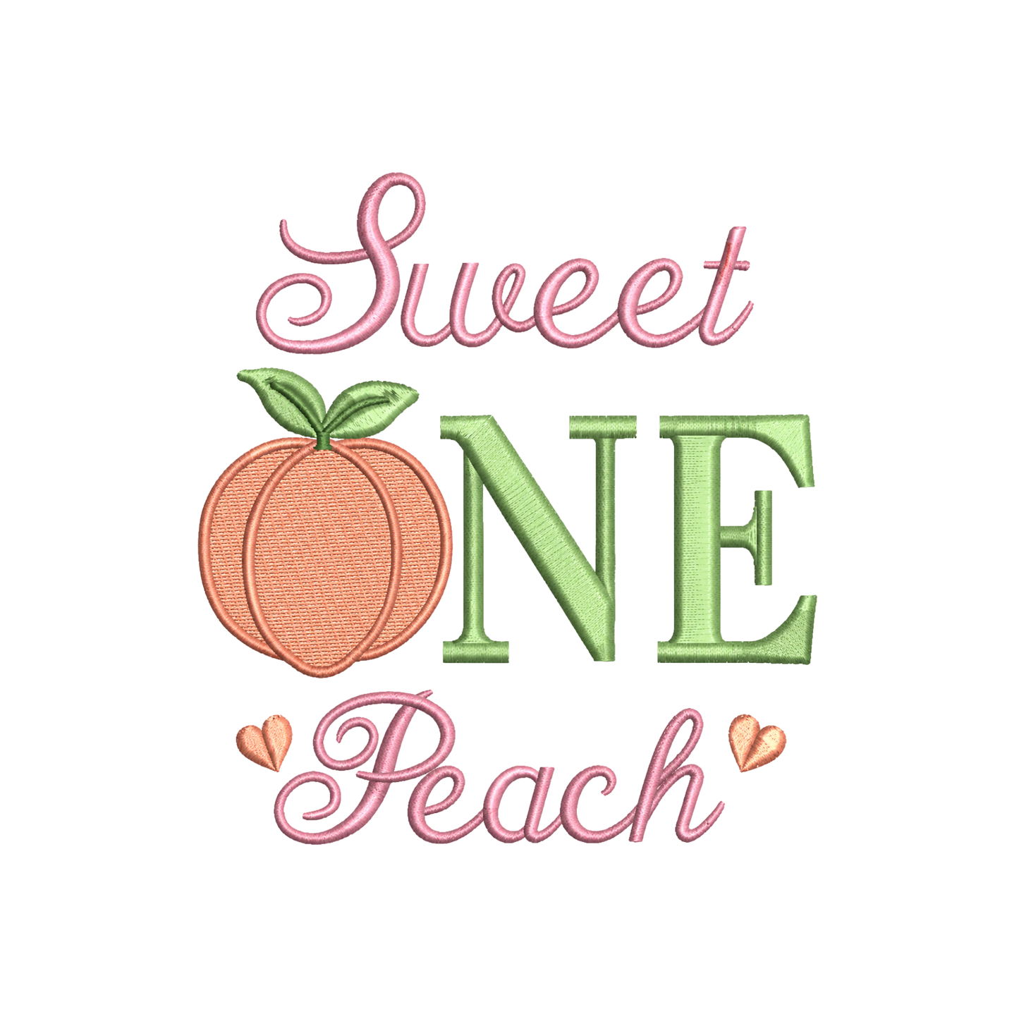 Sweet One Peach Embroidered First Birthday Bodysuit