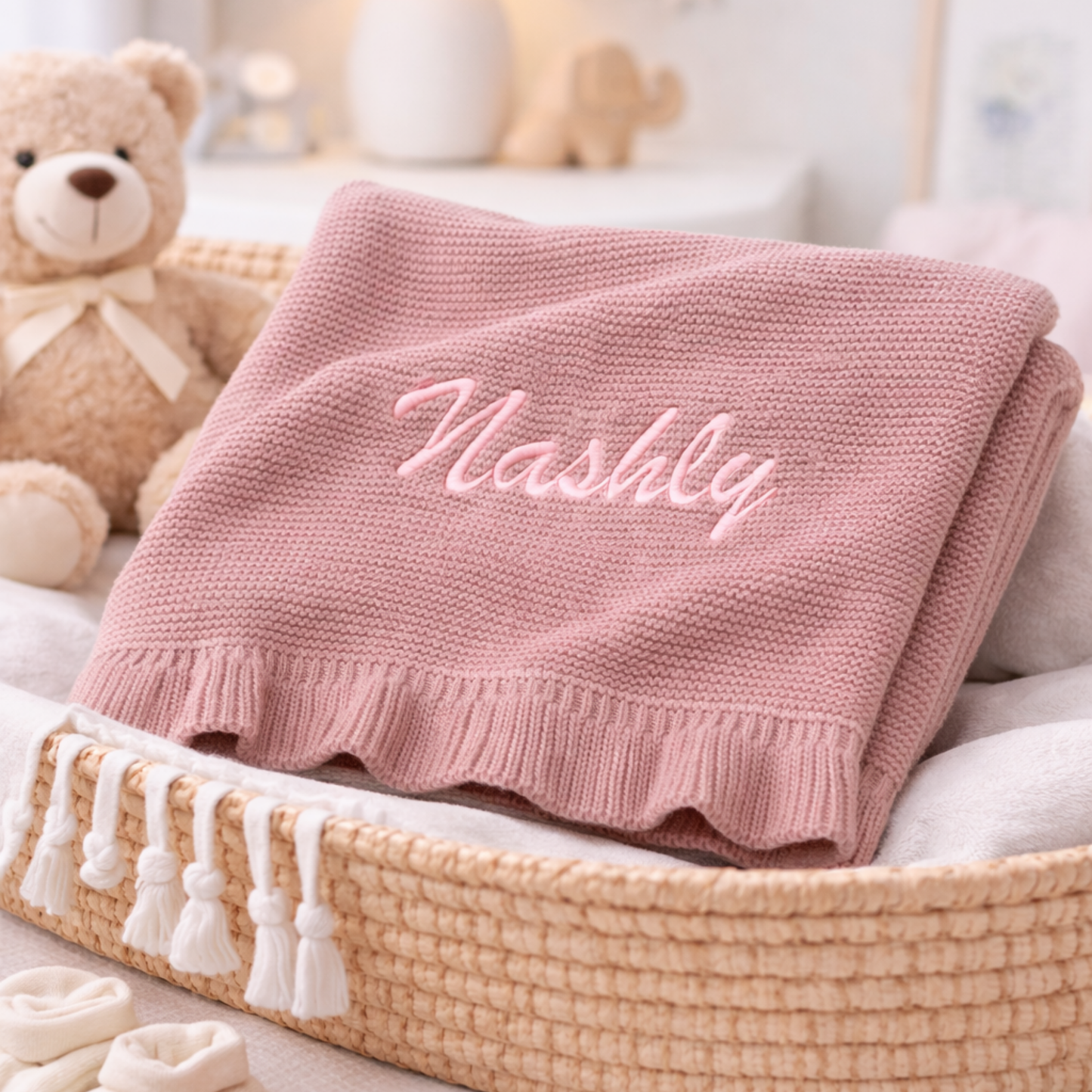 Newborn Name Gift Set – Custom Baby Outfit + Blanket