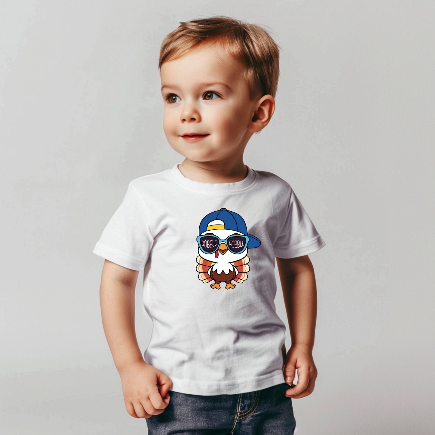 Short Sleeve T-Shirt "Gobble Gobble" Baby Turkey