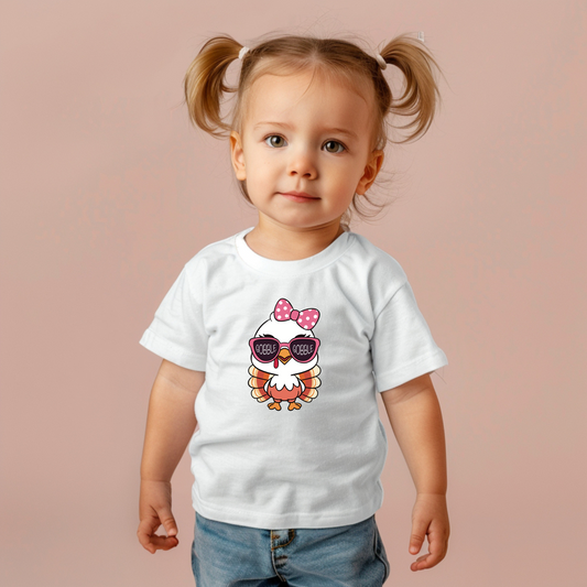 Short Sleeve T-Shirt "Gobble Gobble" Baby Turkey