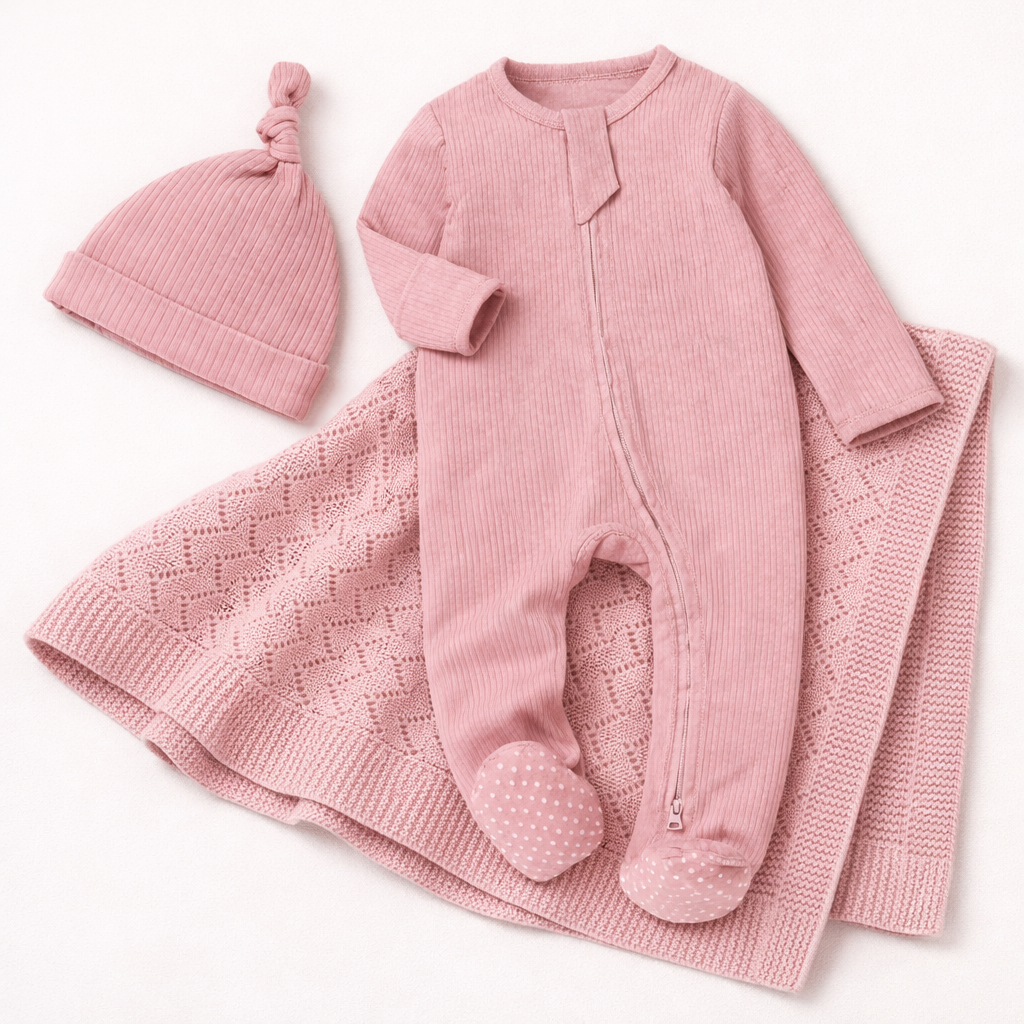 Newborn Name Gift Set – Custom Baby Outfit + Blanket