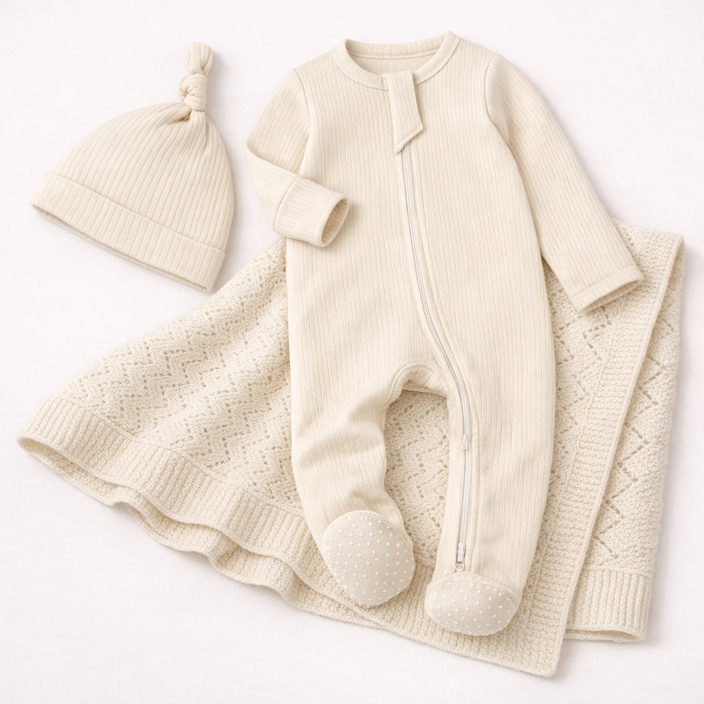 Newborn Name Gift Set – Custom Baby Outfit + Blanket
