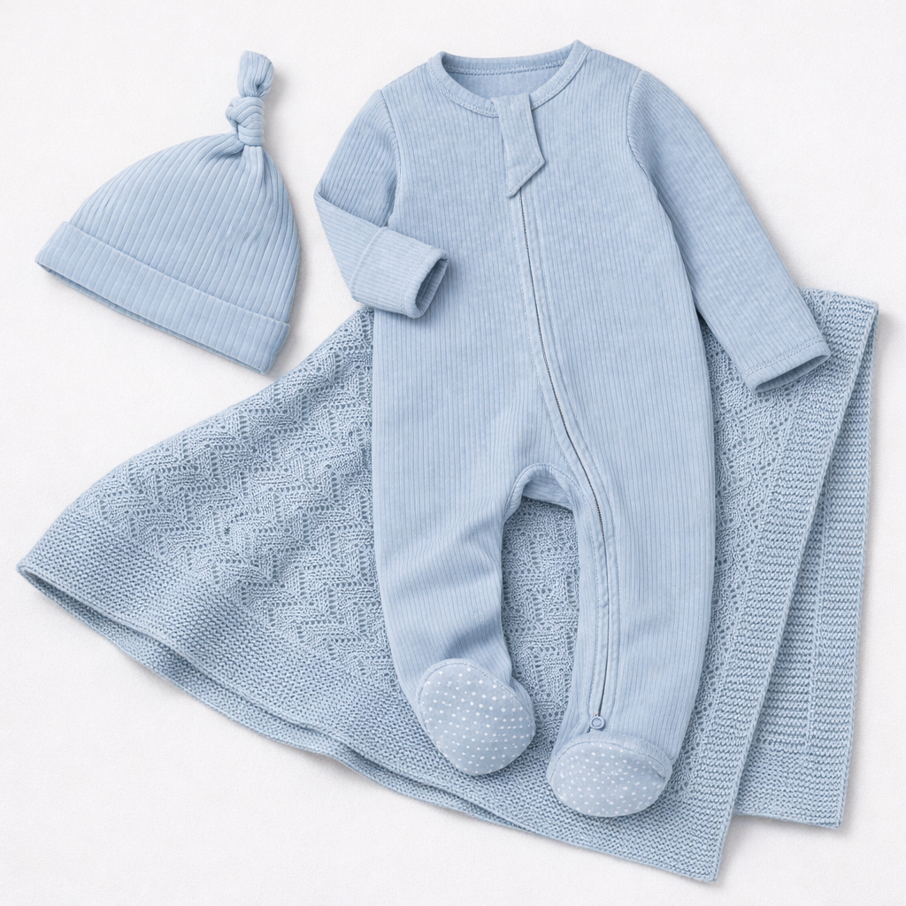 Newborn Name Gift Set – Custom Baby Outfit + Blanket