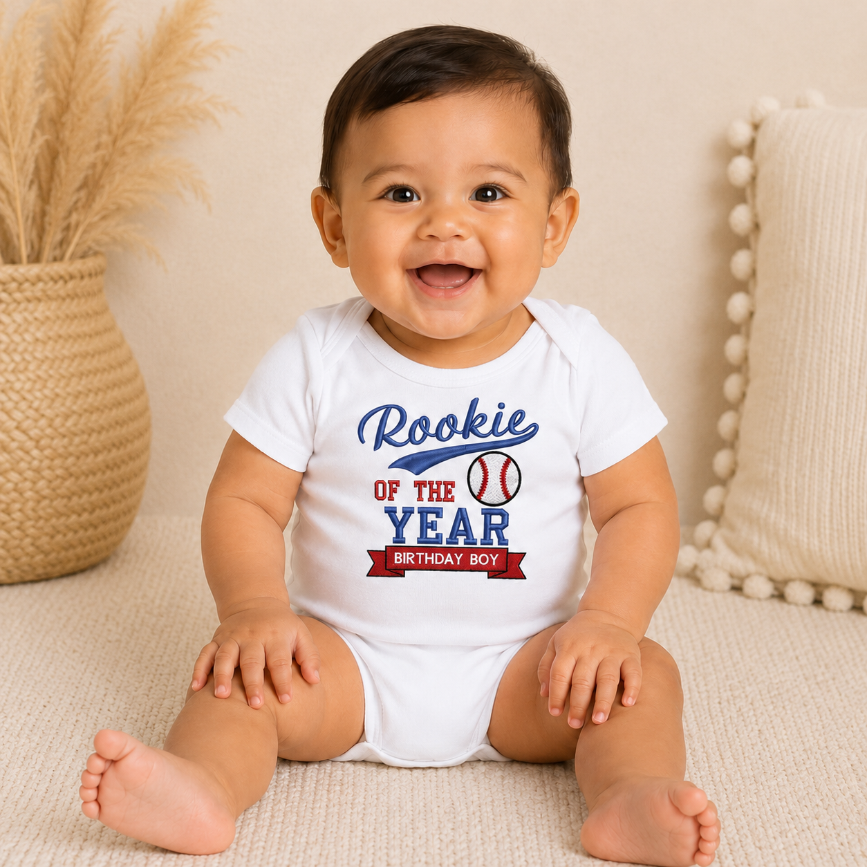Rookie of the Year Birthday Boy Embroidered Onesie