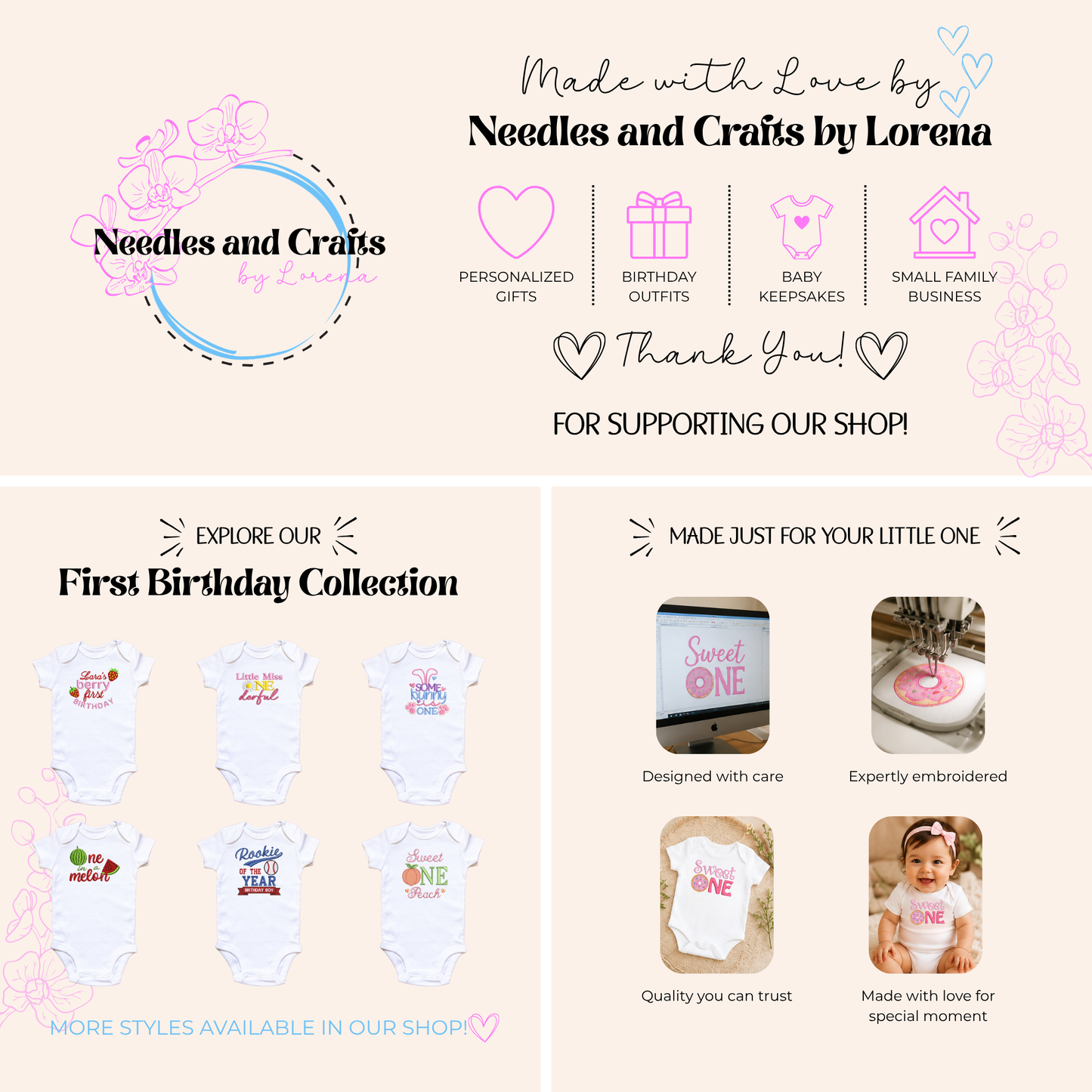 Personalized One Sweet Peach Birthday Onesie | Custom Peach First Birthday Outfit | Baby Girl 1st Birthday Bodysuit